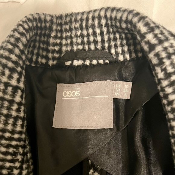 ASOS DESIGN Black & White coat in US size 6 - Picture 6 of 6